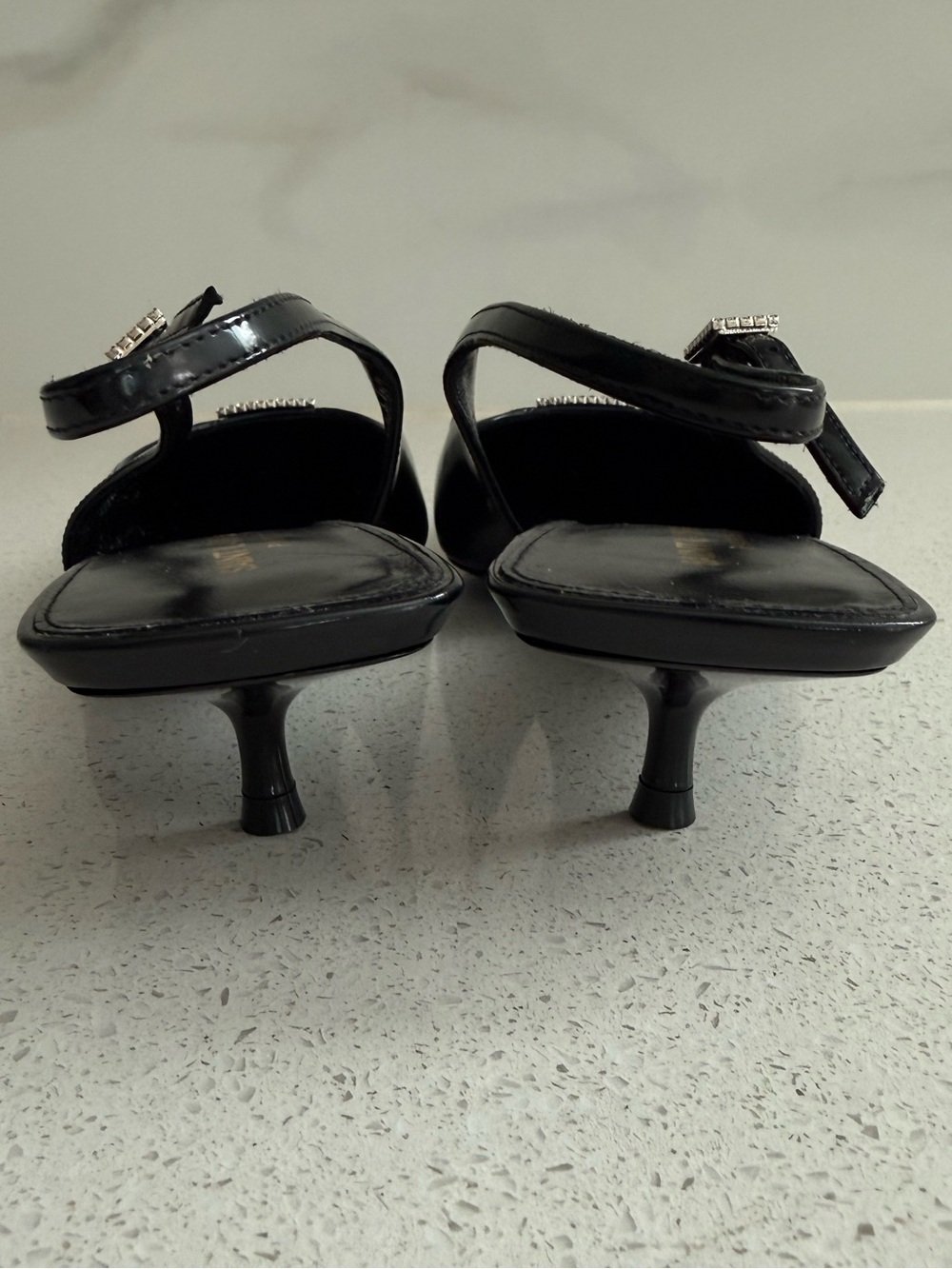 Saint Laurent Cherish Kitten Heel Black Leather Slingback EU 38.5 US 8.5 - Picture 7 of 12
